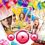 happy birthday video maker with music and photos android application logo